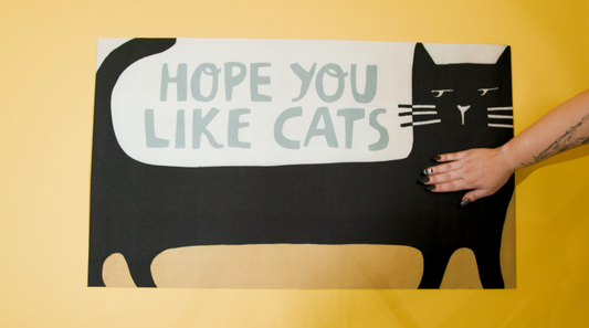 Hope You Like Cats Doormat Entryway Indoor/Outdoor Rug | 34" x 20 |