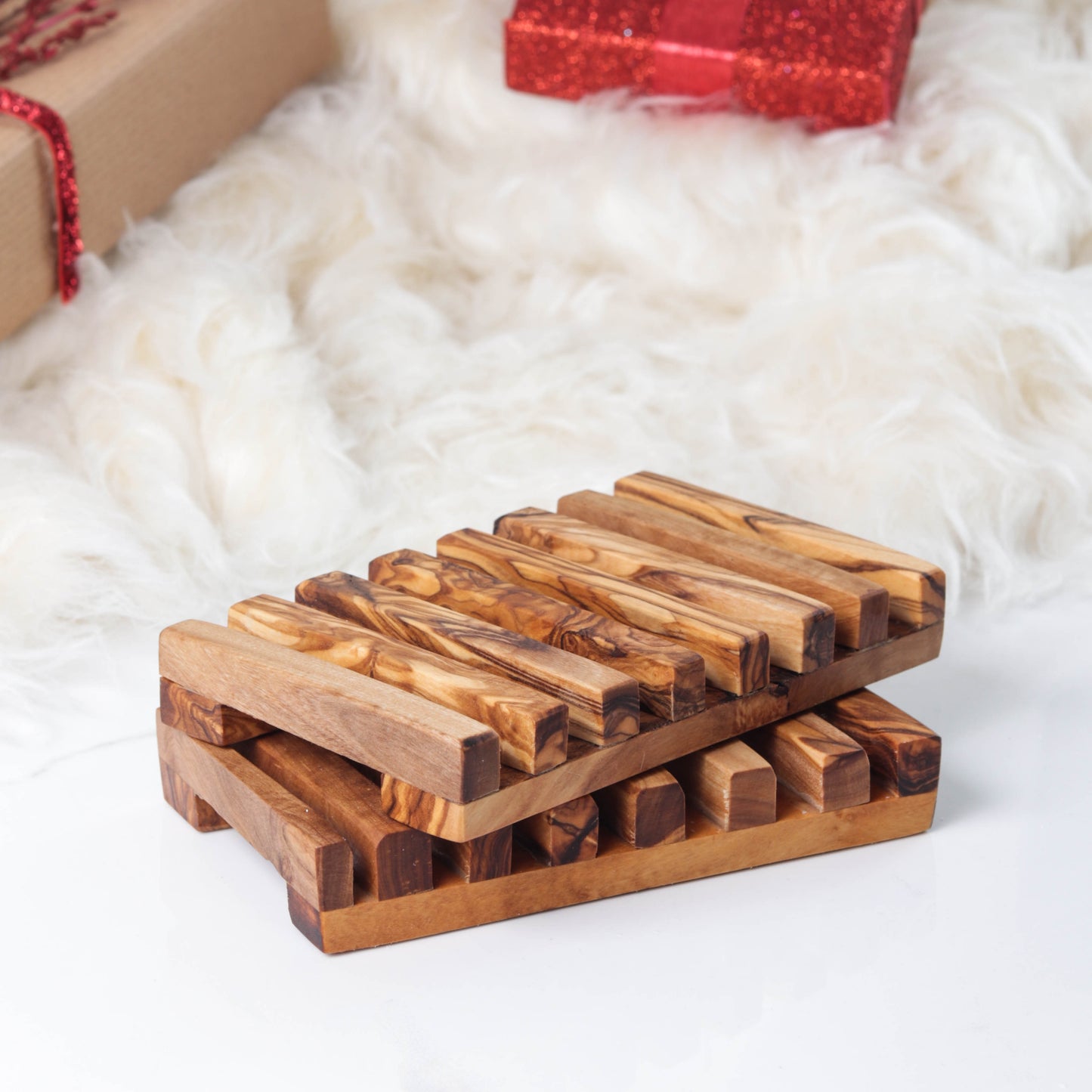 Rectangular Soap Dish Handmade from Olive Wood