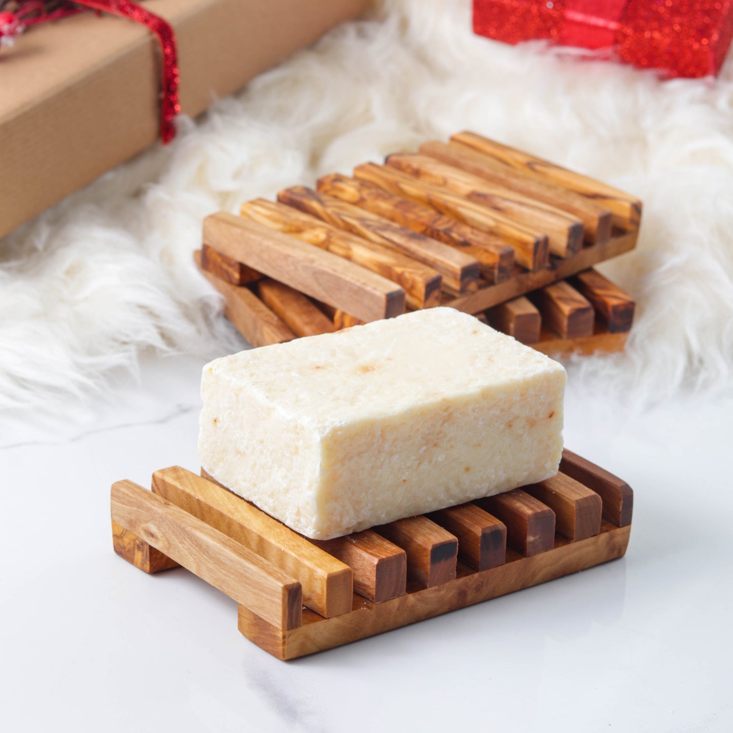 Rectangular Soap Dish Handmade from Olive Wood